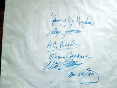 Albert Collins Autogrammliste